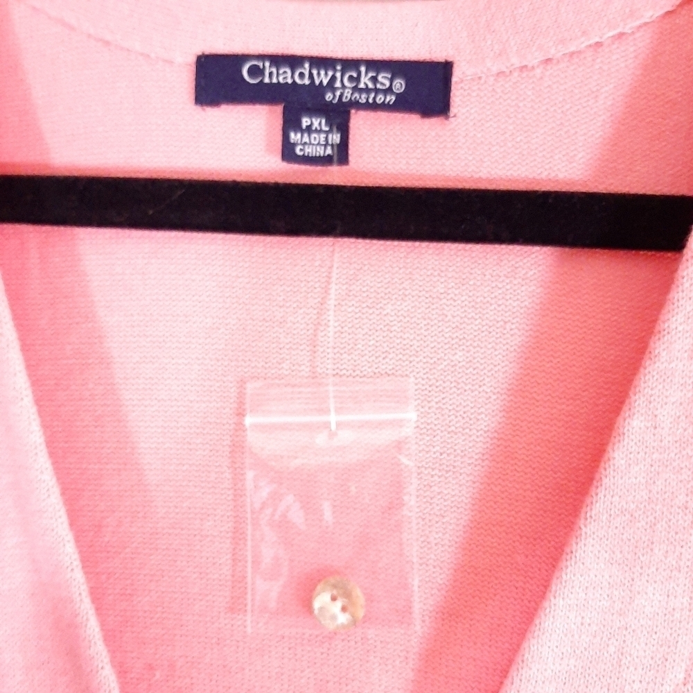 Chadwicks Sweater Duster Peach Salmon - Size XLP - Picture 2 of 8